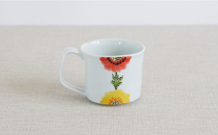 【波佐見焼】フローラル プレート （21cm・15cm）・マグカップ 3点セット【Cheer house】 [AC118]