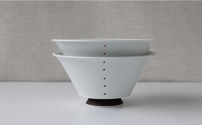 【波佐見焼】彫り点彩 イケメン丼 どんぶり 2色セット【Cheer house】 [AC132]