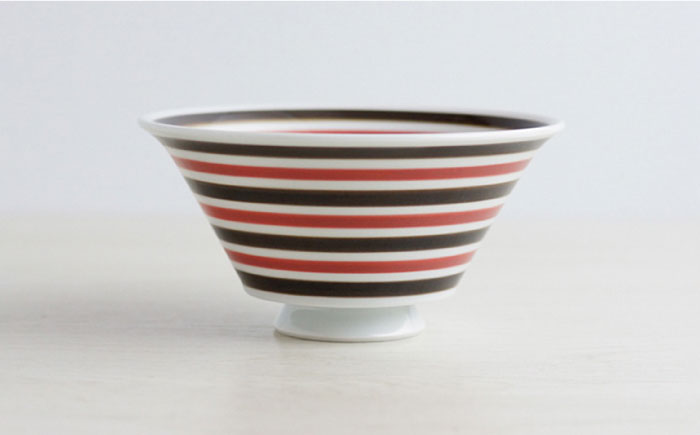 【波佐見焼】カラーボーダー おしゃれDON どんぶり 小皿 2色 ペアセット【Cheer house】 [AC133]
