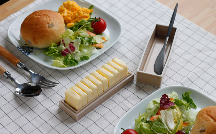 【波佐見焼】ミニ バターケース & モーニング プレート 3枚セット【Cheer house】 [AC150]