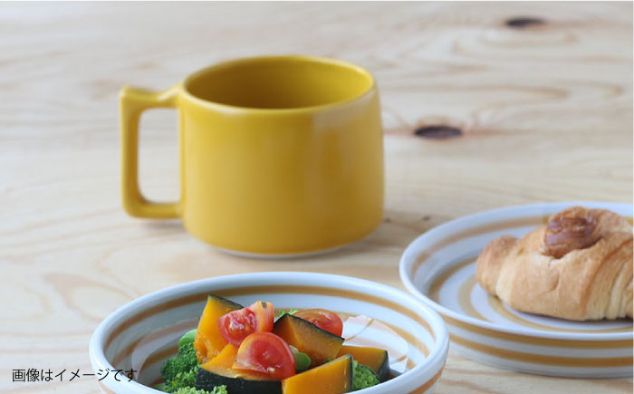 【波佐見焼】 Cheerful（イエロー・ホワイト） プレート マグカップ 8点セット 器 食器 皿 コーヒーカップ 角皿【Cheer house】 [AC236]