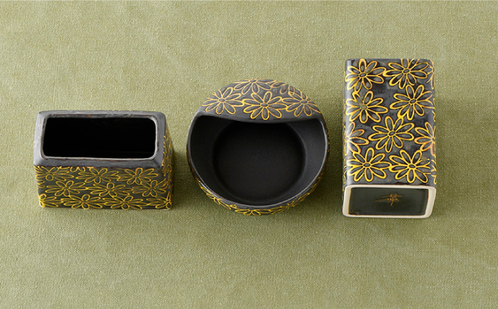 【波佐見焼】キッチンアイテム しゃもじ・お玉・お箸立て 3点セット 黒【長十郎窯】 [AE23]