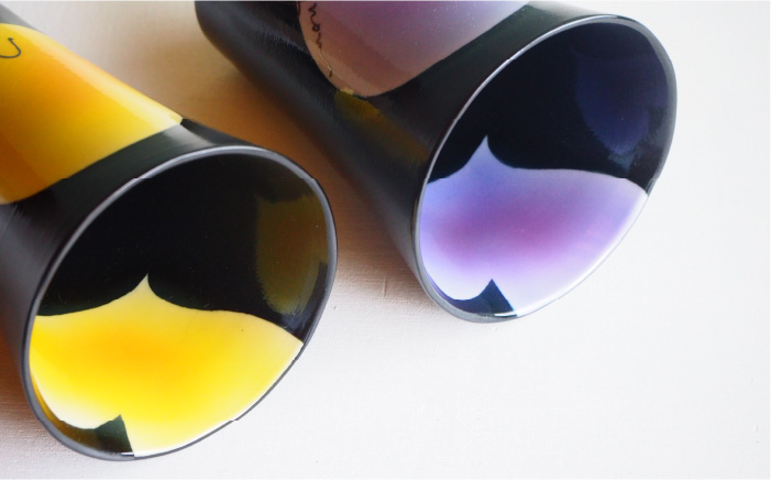 【波佐見焼】mignon ハート タンブラー 2個セット 黄・紫【紫明窯・作家はな】【陶藤】 [BE21]