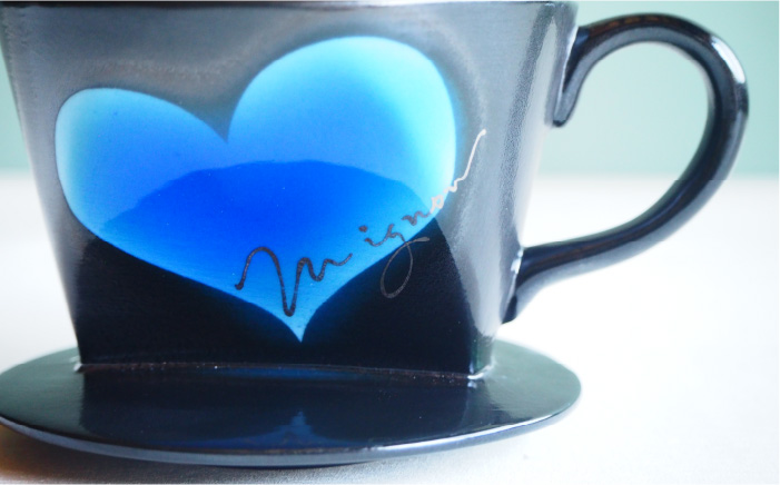 【波佐見焼】mignon ハート ドリッパー・マグ セット ブルー【紫明窯・作家はな】【陶藤】 [BE33]