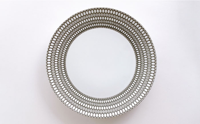 【波佐見焼】センティアラポール （ピンク・グレー） 20cm プレート 浅型 ボウル ペアセット【西山】【NISHIYAMAJAPAN】 [CB116]