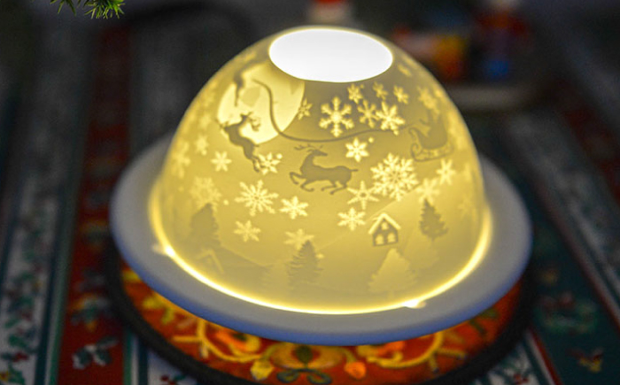 【波佐見焼】リトファニーキャンドルライト〈ホリーナイト〉【ルセラ・ポーセリン】 [CG13]