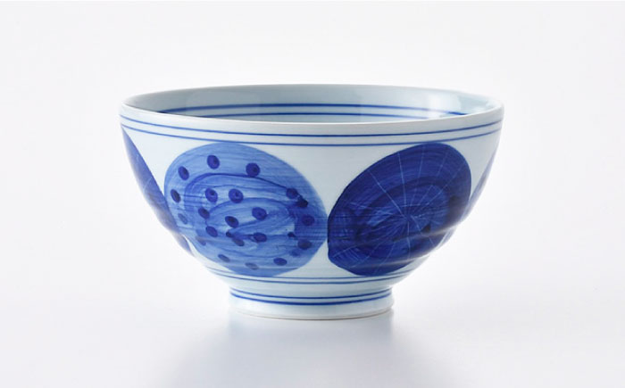 【波佐見焼】染付丸丼 どんぶり そばちょこ セット（点丸紋）【大新窯】 [DC107]