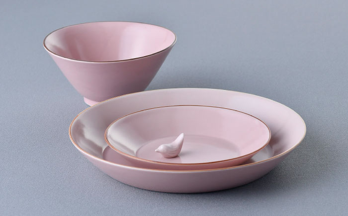 【波佐見焼】マットカラー茶碗セット（ピンク）食器 皿【大新窯】 [DC137]