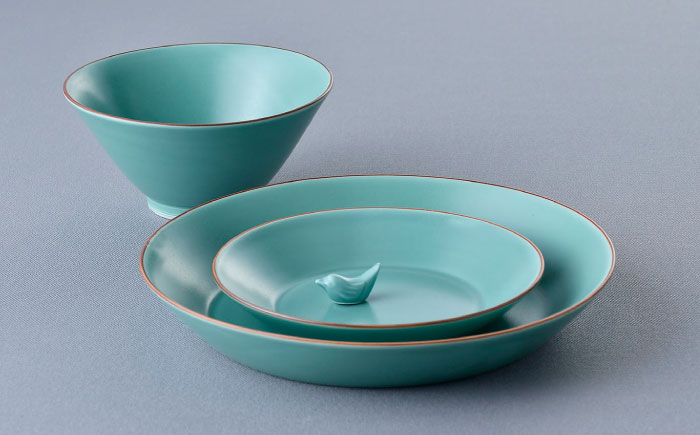 【波佐見焼】マットカラー茶碗セット（青磁）食器 皿【大新窯】 [DC138]
