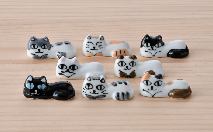 【波佐見焼】にゃんこの箸置き ８種 カトラリー【大新窯】 [DC152]