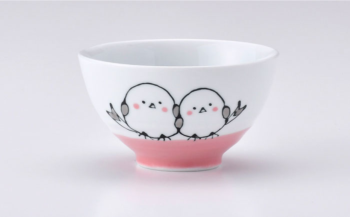 【波佐見焼】シマエナガ 茶碗 ペアセット ブルー・ピンク【大新窯】 [DC189]