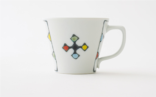 【波佐見焼】ステンドグラス柄 波 プレート （大）・マグカップ【大新窯】 [DC72]