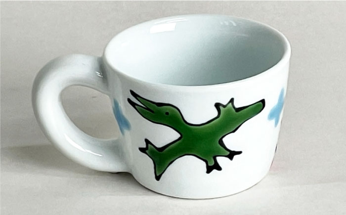 【波佐見焼】子ども食器 3点セット「ブラキオサウルス」 プレート ・ミニ マグカップ・茶椀【大新窯】 [DC80]