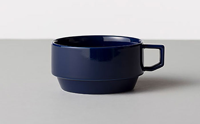 【波佐見焼 マルヒロ】HASAMI SEASON 01 ブロックマグスープペアセット（2点）ブラウン＆ネイビー [EB191]