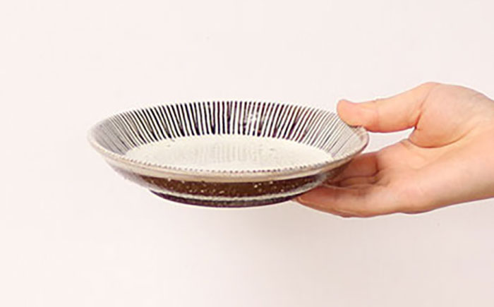 【波佐見焼 マルヒロ】BARBAR サビ十草 中皿・大皿ペアセット（4点） [EB212]