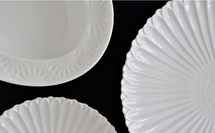 【波佐見焼】マリーゴールド プレート M 白 5枚セット ケーキ皿 取り皿【翔芳窯】 [FE103]