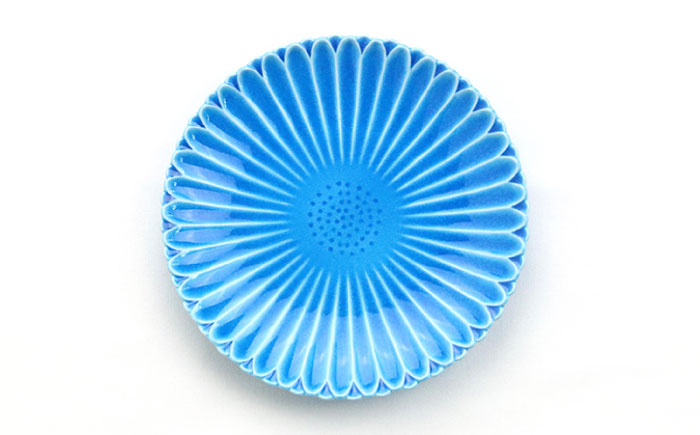 【波佐見焼】マリーゴールド プレート M  オーシャンブルー 5枚セット ケーキ皿 取り皿【翔芳窯】 [FE115]