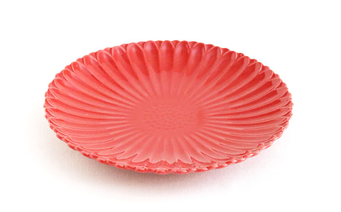 【波佐見焼】マリーゴールド プレート M  赤 5枚セット ケーキ皿 取り皿【翔芳窯】 [FE117]