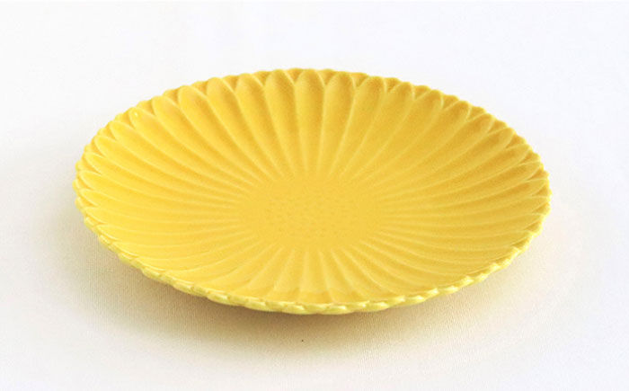 【波佐見焼】マリーゴールド プレート M  イエロー 5枚セット ケーキ皿 取り皿【翔芳窯】 [FE119]