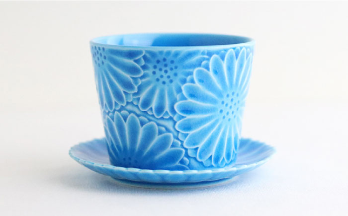 【波佐見焼】マリーゴールド ミニカップ＆ソーサー 5色セット「涼-ryou-」【翔芳窯】 [FE129]