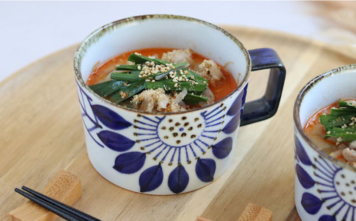 【波佐見焼】ブルーメ スープカップ ペアセット【翔芳窯】 [FE158]