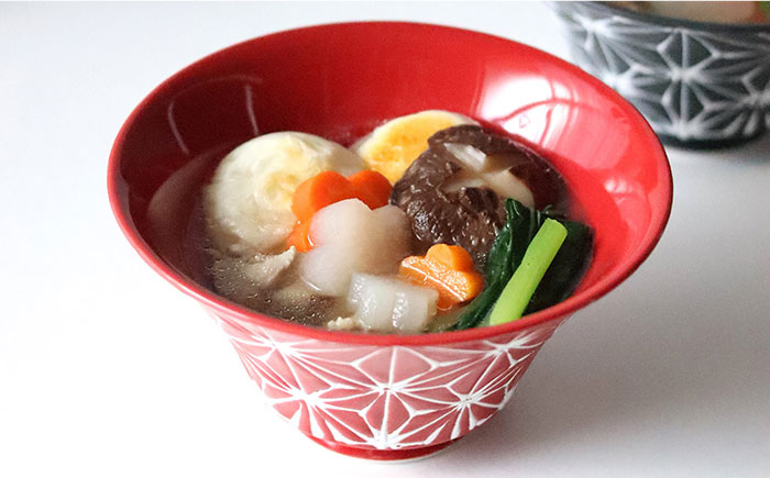 【波佐見焼】ホワイトライン麻 ミニ丼 どんぶり 赤・マットブラック ペアセット【翔芳窯】 [FE167]