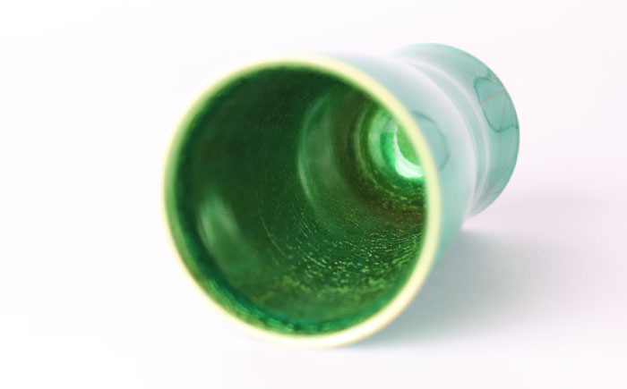 【波佐見焼】2nd 007 ビアカップ スマートシェア エメラルド×Gold【翔芳窯】 [FE325]