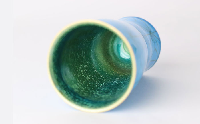 【波佐見焼】2nd 008 ビアカップ スマートシェア オーシャンブルー×Gold【翔芳窯】 [FE326]