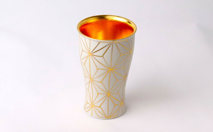 【波佐見焼】2nd 009 ビアカップ スマートシェア マットホワイト×Gold【翔芳窯】 [FE327]