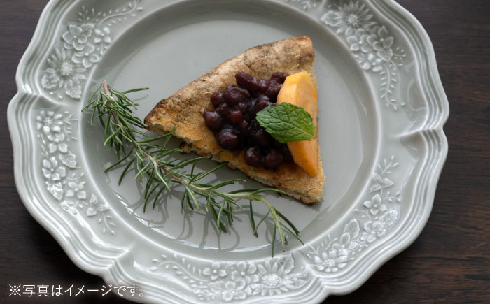 【波佐見焼】ombre de fleur ブーケプレート ロイヤルグレー 2枚セット 食器 皿【翔芳窯】 [FE347]