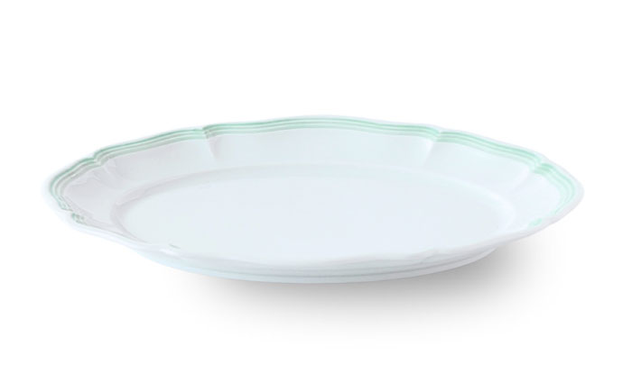 【波佐見焼】ombre de fleur オーバルプレート melodie green 2枚セット【翔芳窯】 [FE482]