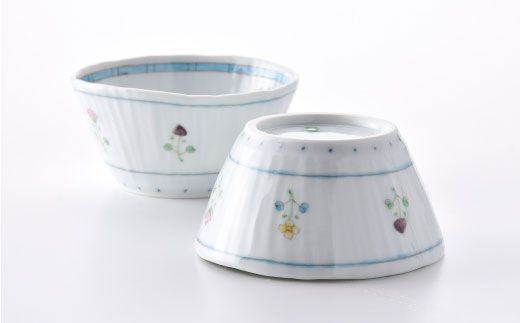【波佐見焼】花ごよみ 楕円鉢 ボウル 小鉢 2個セット【藍水】 [GB20]