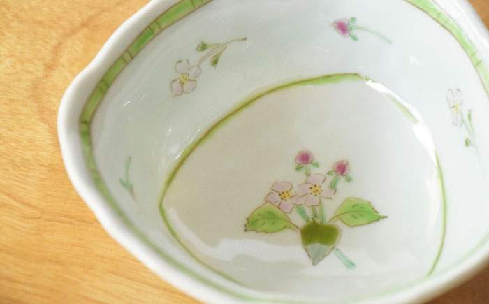 【波佐見焼】小花紋 三角深鉢 2点セット【藍水】 [GB53]