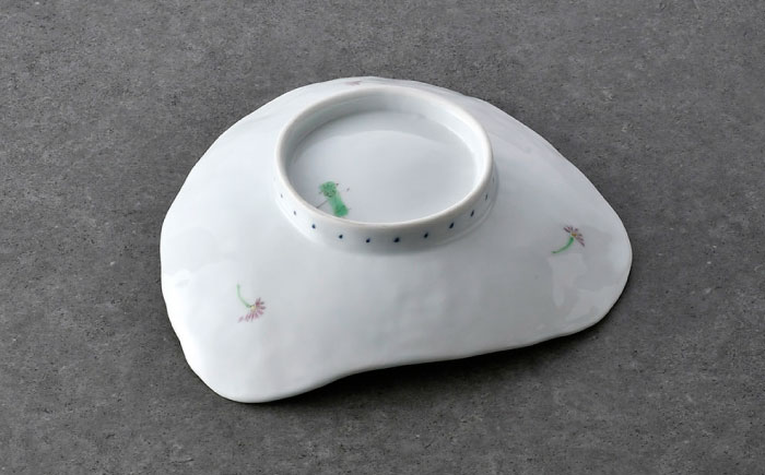 【波佐見焼】草花紋三角皿 2枚セット【藍水】 [GB57]