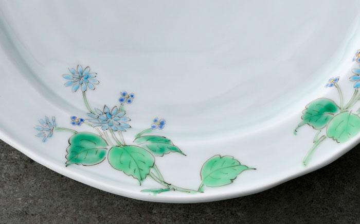 【波佐見焼】山紫陽花 8寸皿 1点【藍水】 [GB59]