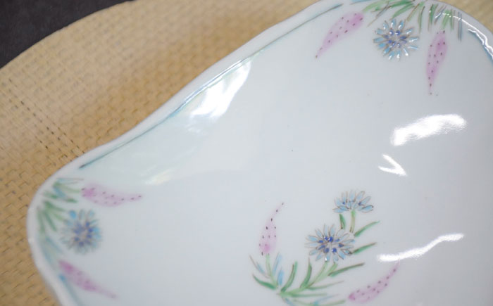 【波佐見焼】野鶏頭三角皿 2枚セット【藍水】 [GB61]