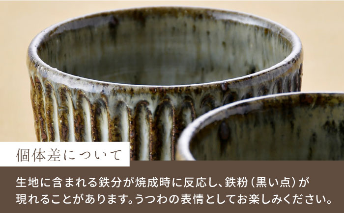 【波佐見焼】おとなの 蕎麦猪口 そばちょこ （ワラ灰しのぎ） 2個セット 【大桂工房】 [GD28] GD28