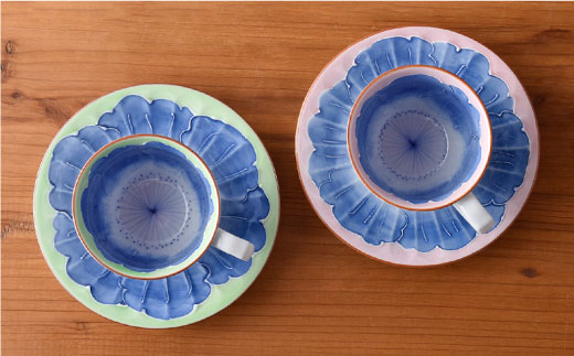 【波佐見焼】一珍芙蓉 コーヒー碗皿 カップ・ソーサー ペア【洸琳窯】 [GE13]