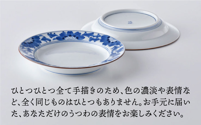 【波佐見焼】洋花紋 花柄 6寸皿 20cm プレート 2枚セット【洸琳窯】 [GE53]