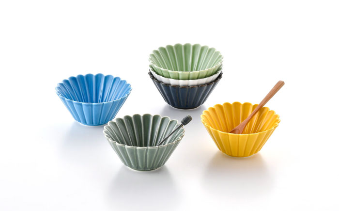 【波佐見焼】菊型小鉢カラフル6色セット 食器 皿【洸琳窯】 [GE64]