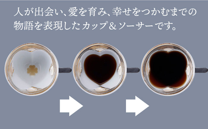 【波佐見焼】Story cup 黒金彩・黒銀彩 カップ ソーサー ペアセット【大貴セラミックス】 [HF02]