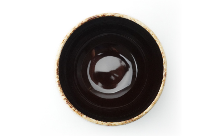 【波佐見焼】Folk Design ラウンドボウル 飴茶白唐津流し 1点【玉有】 [IE46]