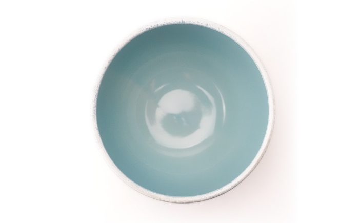 【波佐見焼】Folk Design ラウンドボウル 青釉白唐津流し 1点【玉有】 [IE47]