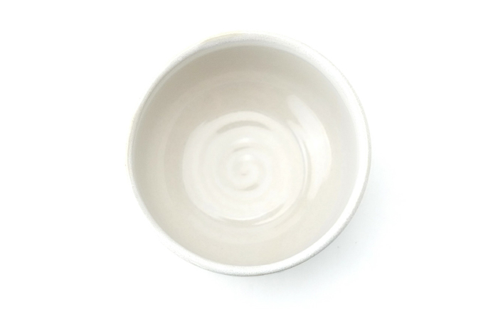 【波佐見焼】Folk Design 野点抹茶碗 白釉白唐津流し 1点【玉有】 [IE50]