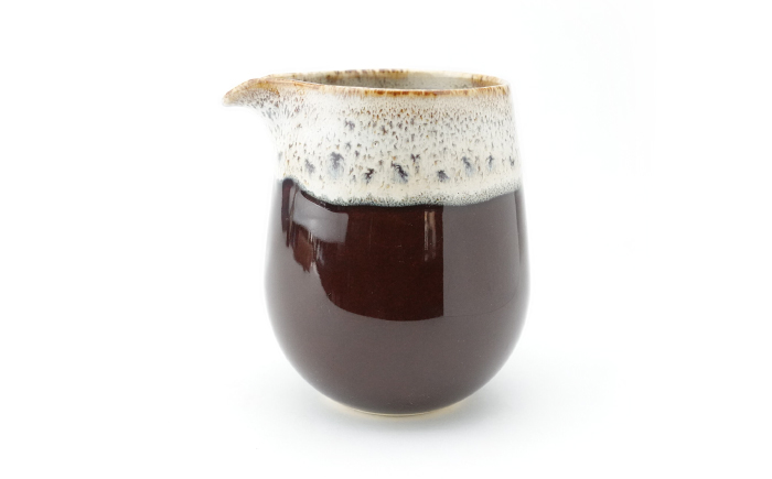 【波佐見焼】Folk Design 片口酒器・盃 飴茶白唐津流し 2点セット【玉有】 [IE58]