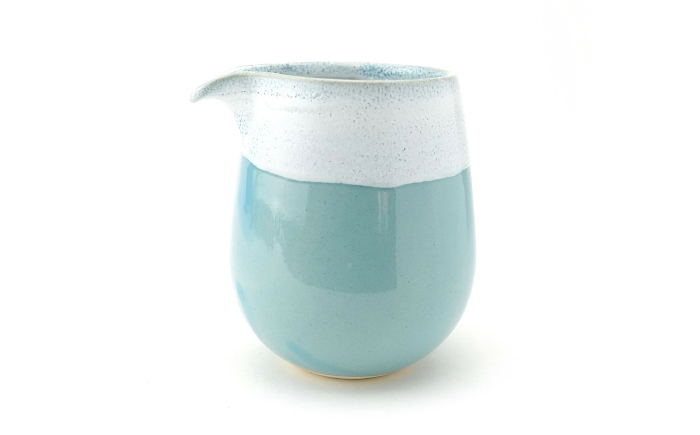 【波佐見焼】Folk Design 片口酒器・盃 青釉白唐津流し 2点セット【玉有】 [IE59]