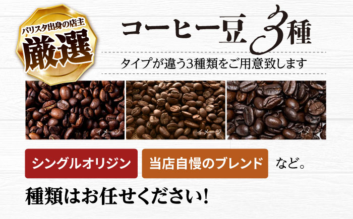 【全12回定期便】バリスタが焙煎！コーヒー豆 200g×3種 粉タイプ【La Seconda Casa】 [IG13]