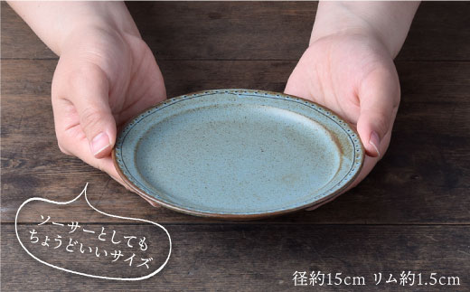【波佐見焼】ブロンズ マグカップブルー・15cm プレート ブルー 各1点入り セット【藍染窯】 [JC22]