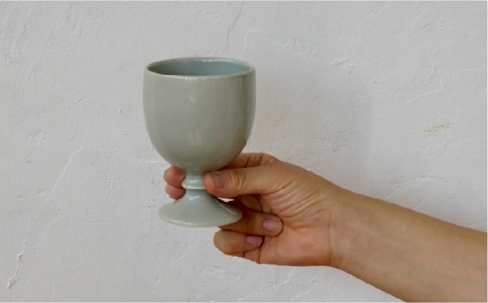 【波佐見焼】iroiro ゴブレット (ペールブルー×ペールグレー) ペアセット 2点【藍染窯】 [JC65]