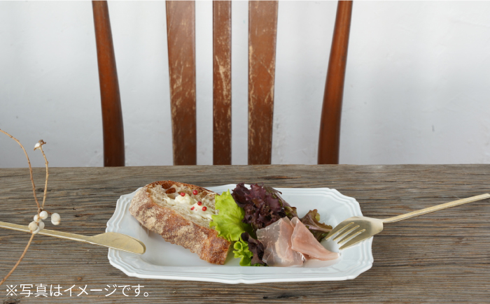 【波佐見焼】RINKA 角 プレート (ホワイト)ペアセット(4点)【藍染窯】 [JC69]